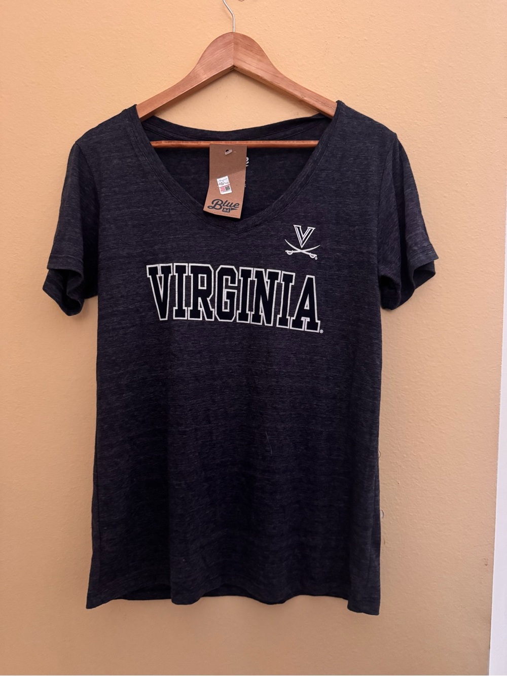 Blue 84 Virginia V-Neck Tee in Black Heather